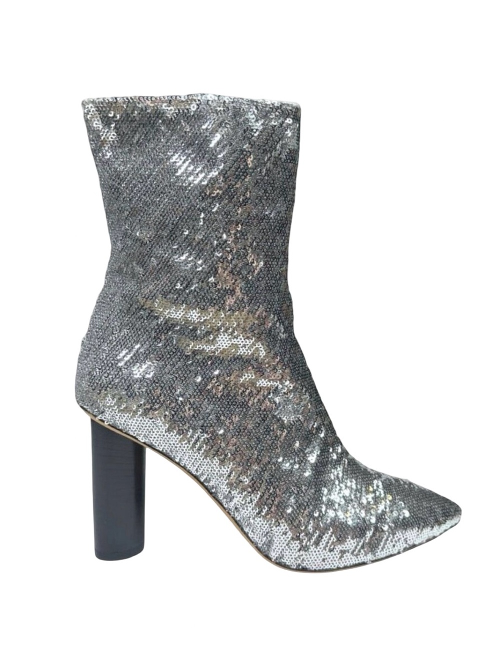 IRO Abelin Sequined Mesh Ankle Boots - Size 39 (8-8.5) - Silver